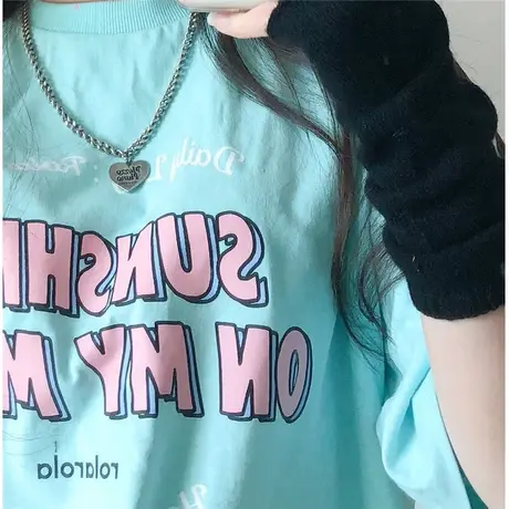 ins超火古着感复古帅气短袖T恤女夏韩版潮原宿学生宽松半袖上衣服图片