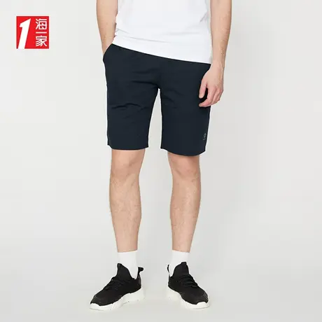 海一家舒适透气五分裤夏季抽绳松紧腰基础款休闲中裤男商品大图