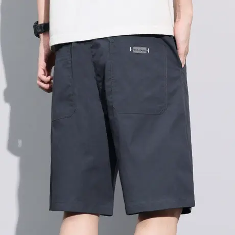 夏季五分马裤美式纯色中裤子男士薄款休闲短裤男款外穿夏装大裤衩商品大图