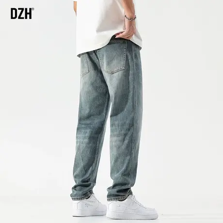 男生蓝色牛仔裤男潮牌美式夏款直筒裤百搭男裤2023年新款休闲长裤商品大图