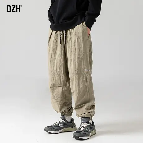 男士卡其色束脚裤子男款美式高街2023年新款登山冲锋裤户外运动裤商品大图