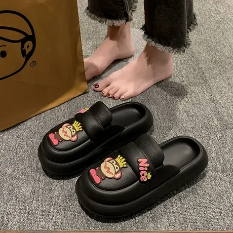 可爱卡通厚底洞洞鞋女款夏季外穿增高2023新款网红沙滩包头凉拖鞋商品大图