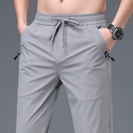 夏季薄款冰丝滑速干运动裤男士休闲九分凉凉感钓鱼防晒男裤子透气商品大图