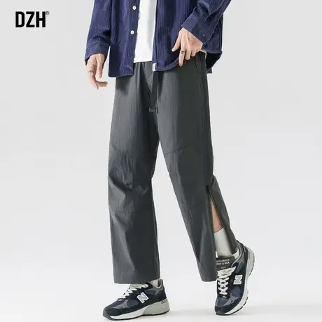 男士休闲裤男侧边拉链开叉工装裤男款2024新款宽松运动裤速干裤子商品大图