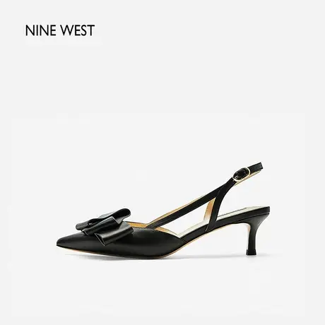 Nine West/玖熙尖头细跟包头凉鞋2024年夏季新款后绊带气质高跟鞋商品大图
