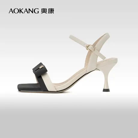 奥康女鞋 夏季新款时尚仙女风一字带凉鞋细跟女凉鞋优雅百搭商品大图