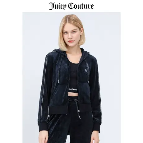 Juicy Couture橘滋美式春季新款天鹅绒短外套时尚开衫卫衣夹克商品大图