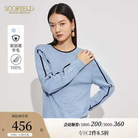 【美丽诺羊毛】Scofield女时尚气质简约圆领100%羊毛针织衫图片