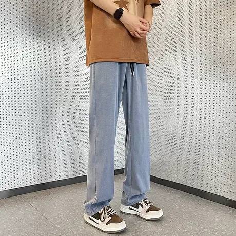 天丝牛仔裤男士2023新款夏季薄款潮牌冰丝宽松直筒男款阔腿长裤子商品大图