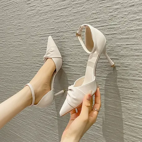 包头凉鞋女2023年夏季新款时尚不累脚气质名媛高跟鞋软皮细跟单鞋商品大图