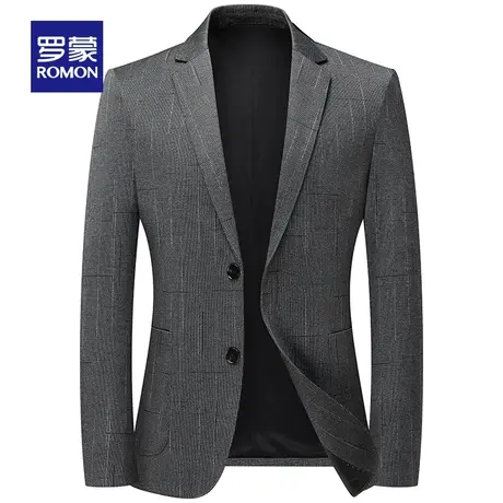 罗蒙男士休闲西服2024春季新款商务西装职业工装中青年工作服外套商品大图