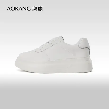 奥康女鞋 春秋季时尚休闲舒适平底板鞋小白鞋日常百搭系带商品大图
