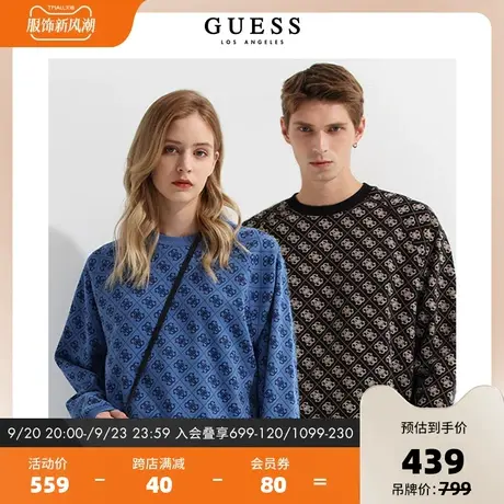 GUESS 秋季男女同款休闲oversize简约满幅时尚卫衣-M2BQ66R2Q41商品大图