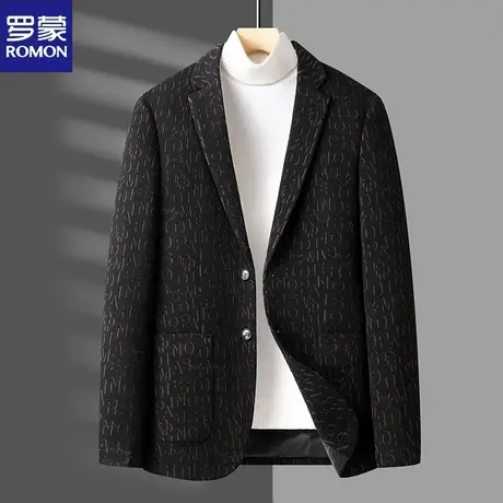 罗蒙2023秋冬季新款男士休闲西服商务中年修身单件小西装外套上衣图片