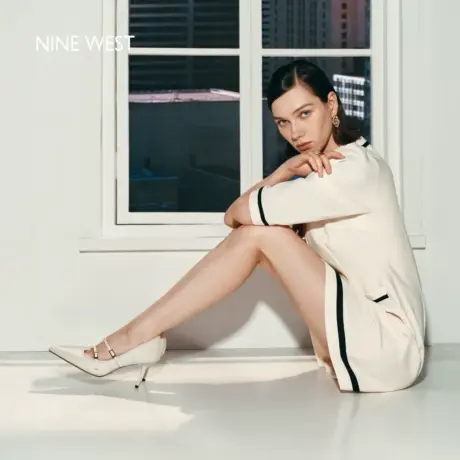 【商场同款】Nine West/玖熙尖头高跟鞋女2025新款气质法式编织鞋商品大图