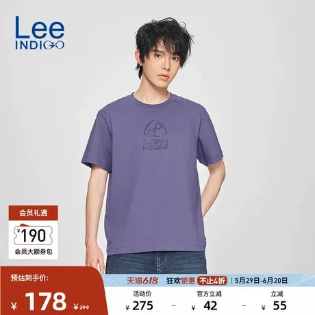 Lee商场同款25春夏新品舒适版圆领Logo印花男短袖T恤LMT0101113RX商品大图