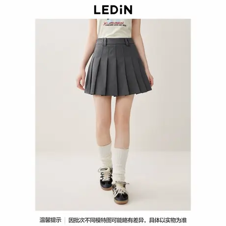 【商场同款】乐町学院风百褶短裙女秋冬新款西装裙半裙C1GEE3132图片