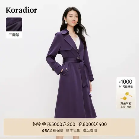 【商场同款】珂莱蒂尔2025春季三醋酸通勤气质淑女风衣外套女图片