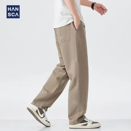 hansca莱赛尔天丝薄款休闲裤男2025新款春夏季凉感宽松直筒长裤子商品大图