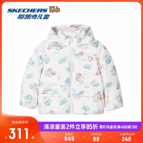 Skechers斯凯奇男女童梭织短款羽绒服冬季2024新款轻儿童保暖外套商品大图