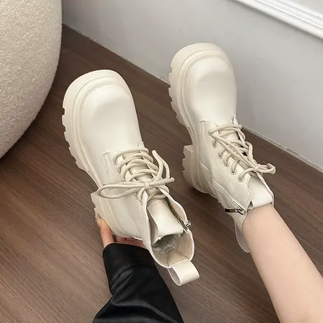 气质时尚马丁靴女2025新款秋季小个子粗跟洋气短筒靴高级潮流短靴商品大图