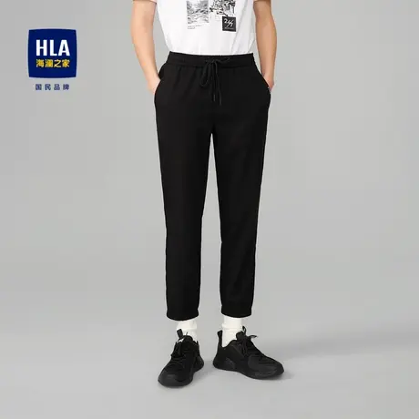 【奥莱清仓】HLA/海澜之家23夏松紧腰运动休闲九分裤季调节休闲裤图片