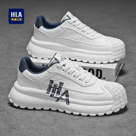 HLA/海澜之家男鞋2025新款秋季运动休闲板鞋厚底增高贝壳小白潮鞋图片