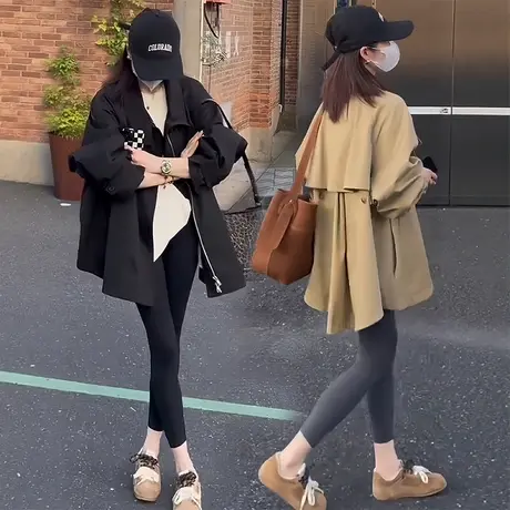 巨好看风衣外套女中长款2025春秋新款韩版时尚宽松显瘦小个子上衣商品大图