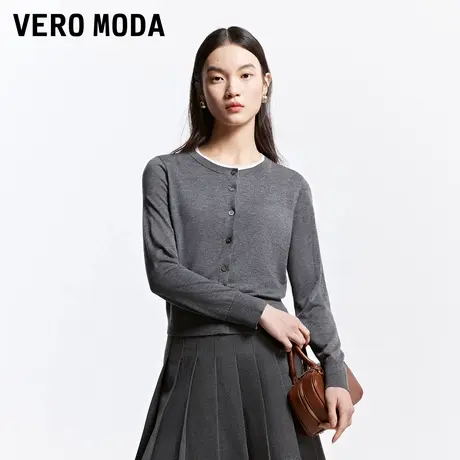 【来了就好】Vero Moda针织衫2025夏新款撞色领口单排扣学院开衫商品大图