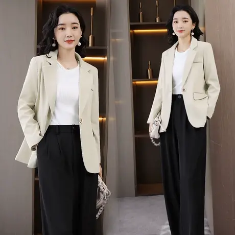 长袖小西装外套女2023新款秋装休闲职业西服女上衣气质韩版英伦风图片