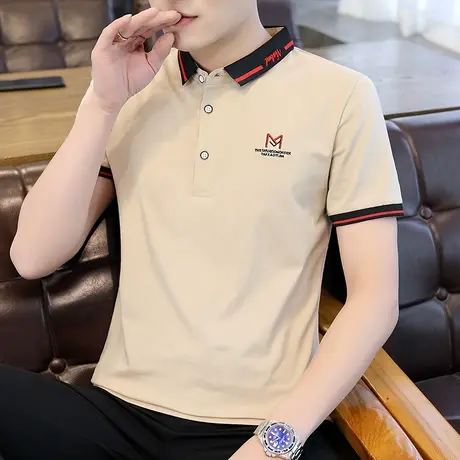 短袖polo衫男春季韩版潮流翻领T恤男士高端成熟打底衫百搭上衣服图片