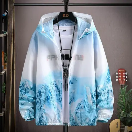 冰丝防晒衣男士夏季轻薄款夹克男渐变色钓鱼防晒服青少年大童外套商品大图