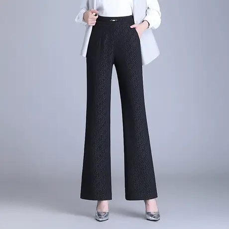 气质微喇直筒裤女秋季2023新款高腰垂感显瘦长裤通勤职业裤休闲裤商品大图