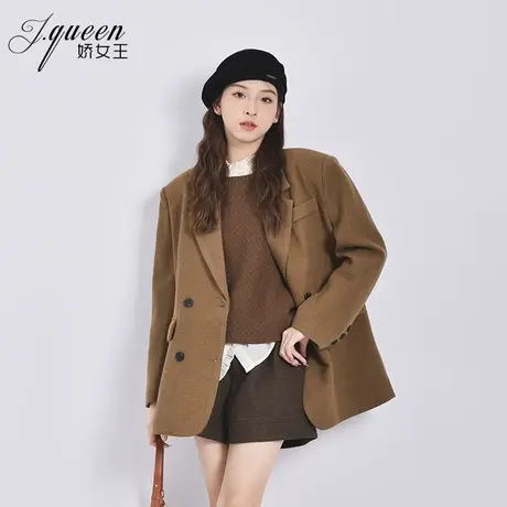 西装外套女秋冬季新款气质时尚高级感小个子宽松正肩廓形休闲西服图片