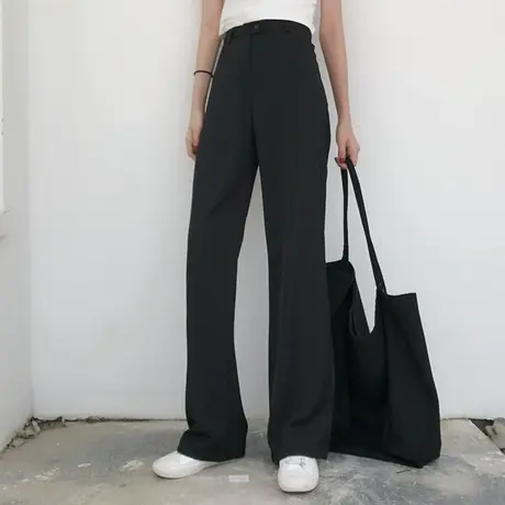 阔腿裤女夏超火cec泫雅同款高腰坠感拖地裤女垂垂裤休闲宽松裤子商品大图