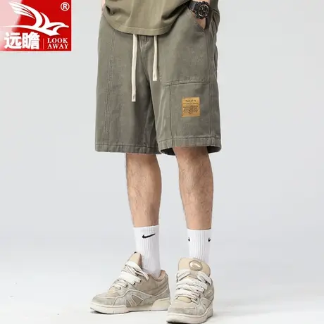 短裤男夏季薄款宽松直筒中裤2023新款纯棉夏天男士休闲五分裤子男商品大图