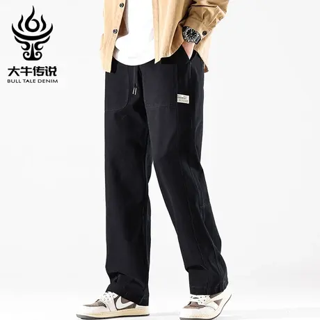 大牛传说春秋季工装裤男士休闲裤百搭宽松直筒大码阔腿潮流长裤子商品大图