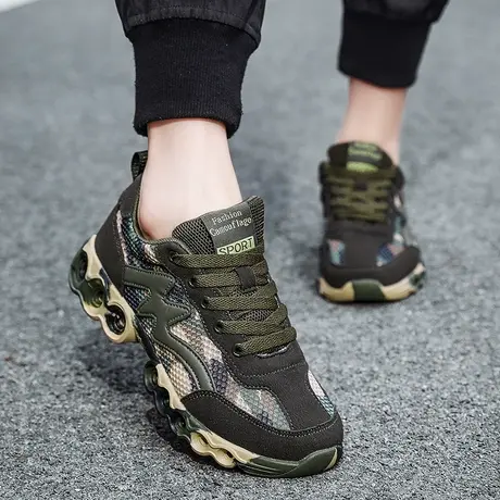 四季军绿帆布鞋女轻便透气军训鞋迷彩板鞋学生大码运动跑步鞋秋季商品大图