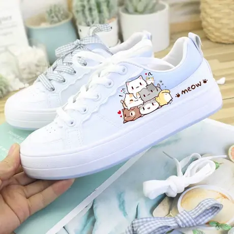 小白鞋子女春夏单鞋新款百搭韩版学生平底球鞋板鞋帆布鞋低帮女鞋商品大图