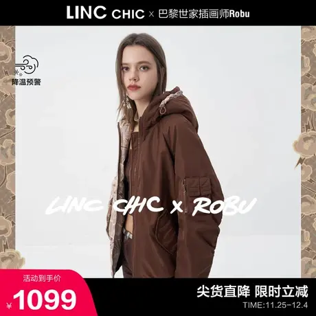 LINCCHIC金羽杰羽绒服女设计师联名系列夹克短款羽绒服Y22802510商品大图