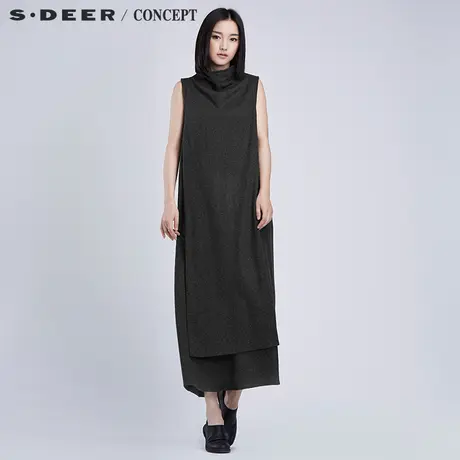 sdeer圣迪奥女装轻柔宽松极简搭片连衣裙S16381237图片