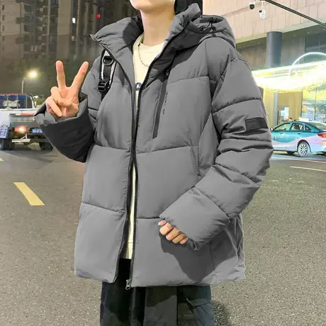 唐狮2023秋冬季新款立领棉衣男士宽松面包服加厚外套青少年潮上衣商品大图