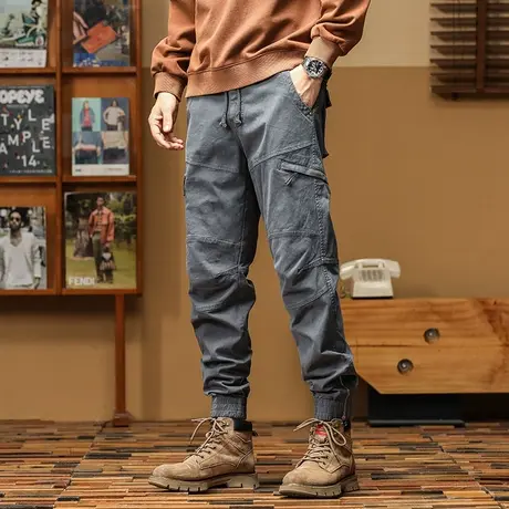 潮流休闲裤宽松百搭男裤子户外多口袋裤子男款迷彩工装裤休闲男装商品大图