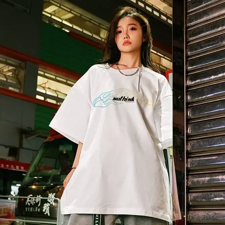 Nuthink美式街头套头字母短袖t恤男潮牌春季加肥加大半袖上衣男款图片