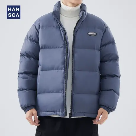 hansca白鸭绒羽绒服男冬季2023新款青少年加厚情侣面包服立领外套图片