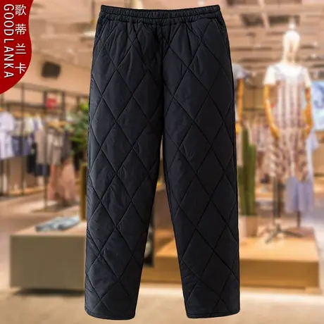 中老年妈妈冬季羽绒裤女200斤大码宽松时尚松紧腰加厚保暖棉裤子商品大图