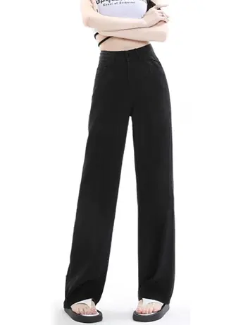 外贸*捡漏潮流百搭牛仔阔腿裤夏季新款垂感宽松显高显瘦直筒裤商品大图