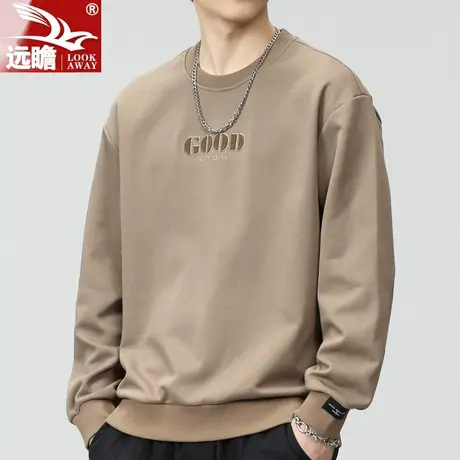 远瞻卫衣男士宽松长袖T恤2023春秋季新款潮牌圆领套头休闲上衣男商品大图