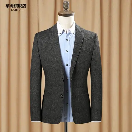男士西服上衣修身韩版春季新款中年商务弹力休闲小西装外套男薄款图片