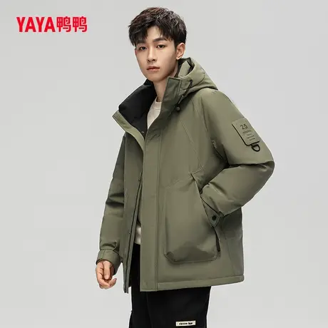 鸭鸭男士羽绒服2023年秋季新款短款连帽时尚百搭保暖外套Y图片